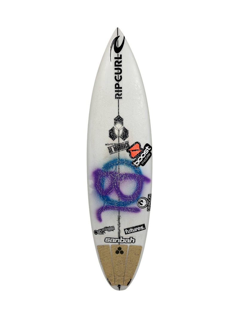 Happy Traveler - Minus Dims (PRO) 5'10" x 18 1/8" X  2 3/16", Round Pin, 3x  Futures Fin Boxes, PU [Good] - ID:1031057