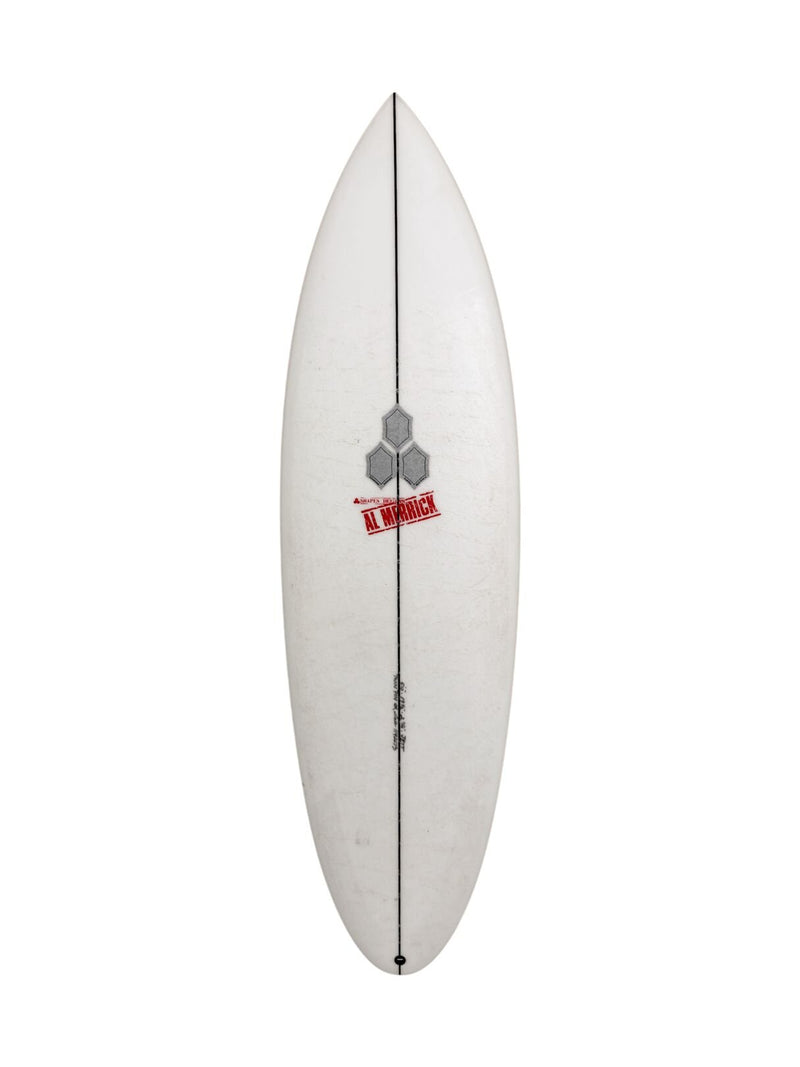 Twin Pin - Clear 5'10" x 19 1/2" X  2 9/16", Round Pin, 2x  FCS 2 Fin Boxes, PU [Good] - ID:1142273