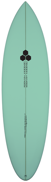twin pin 6.1 フィン付　channel  ci-twin-pin-seafoam-deck-